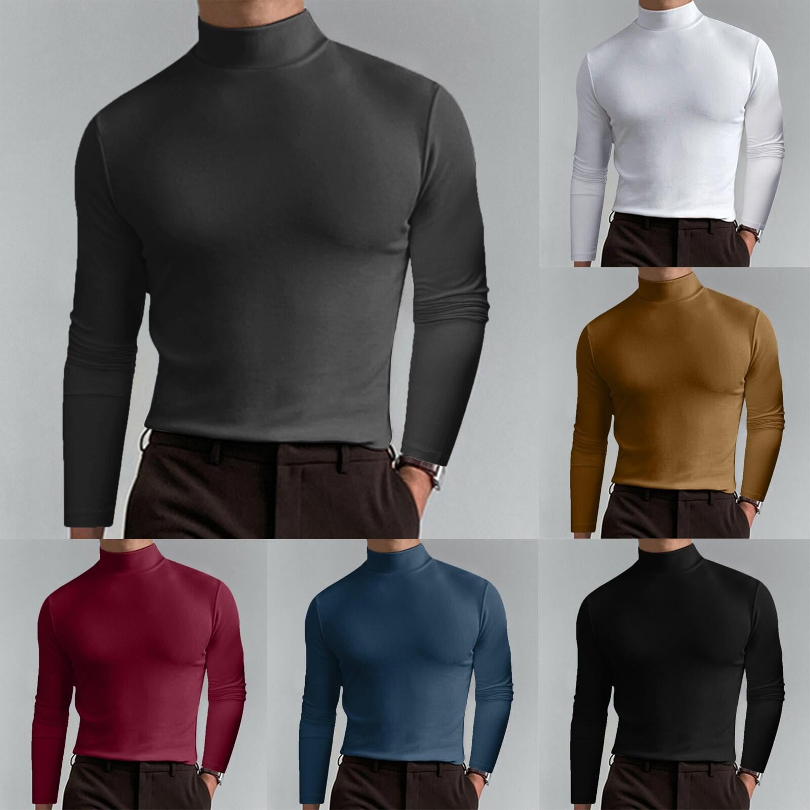 Herren Slim Fit Langarmshirt mit Stehkragen