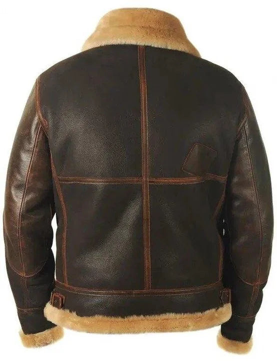 Orson - Vintage Charm: Sheepskin Aviator Jacket
