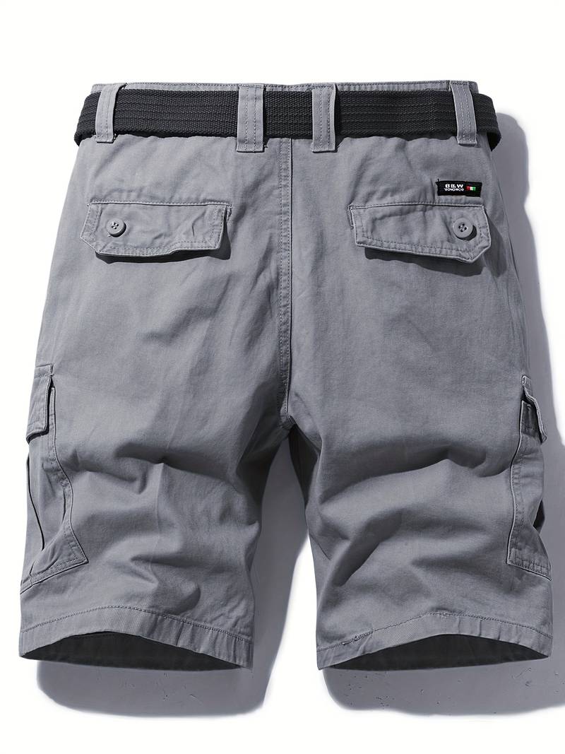 Herren Cargo-Shorts mit Gürtel – Funktionale Sommer- und Outdoor-Hose mit Seitentaschen und Reißverschluss
