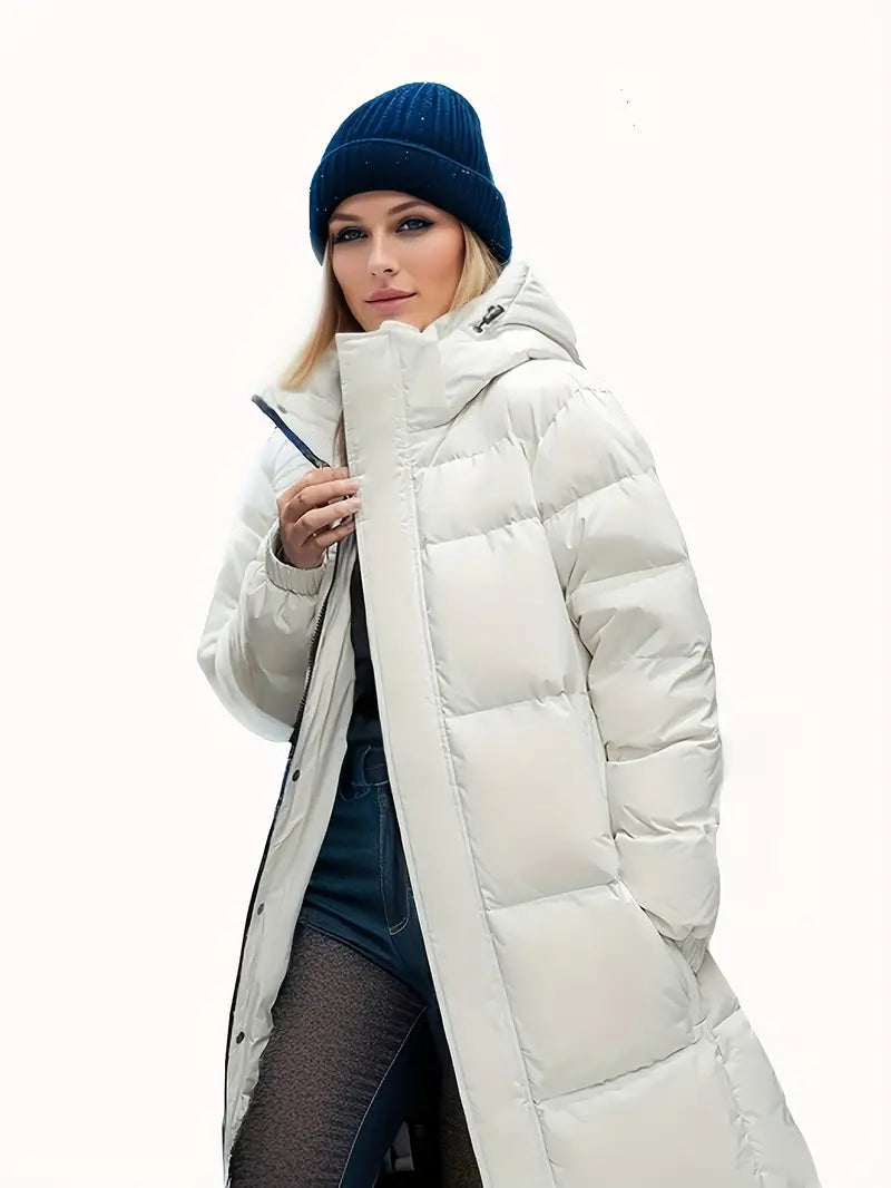 Moderner langer Winter-Daunenparka für Damen | Ideal für Outdoor-Aktivitäten