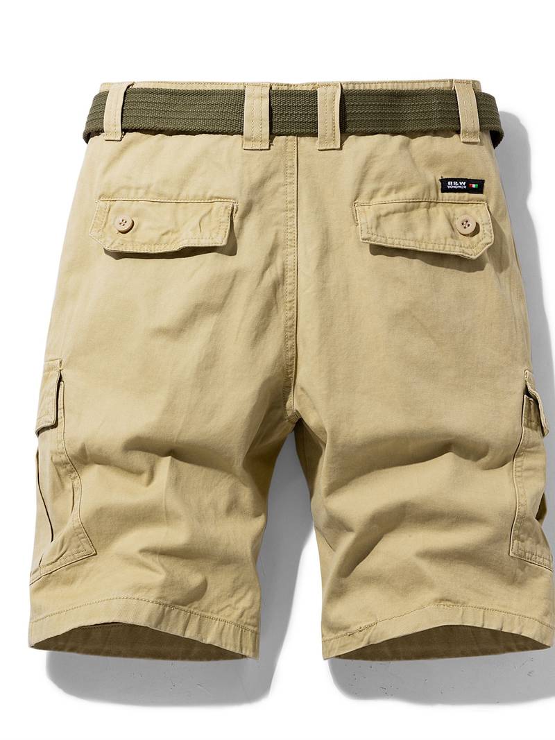 Herren Cargo-Shorts mit Gürtel – Funktionale Sommer- und Outdoor-Hose mit Seitentaschen und Reißverschluss