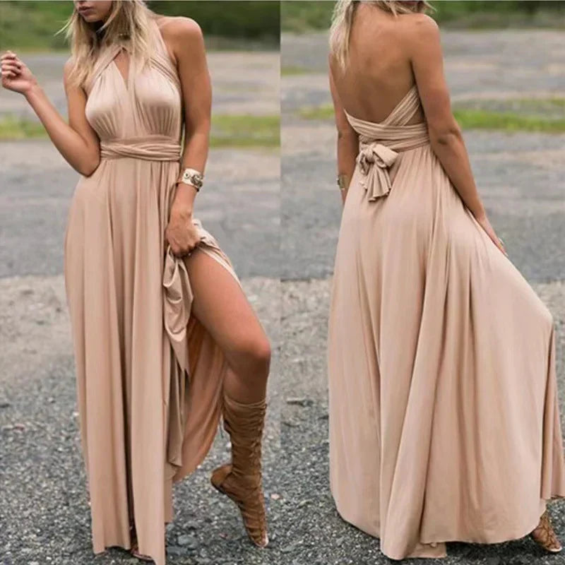 Slitherio - Elegantes Langes Leinenkleid - Bequem für Besondere Anlässe für Damen