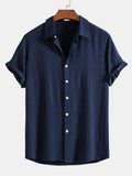Vintage-Inspired Men's Short-Sleeve Linen Polo Shirt