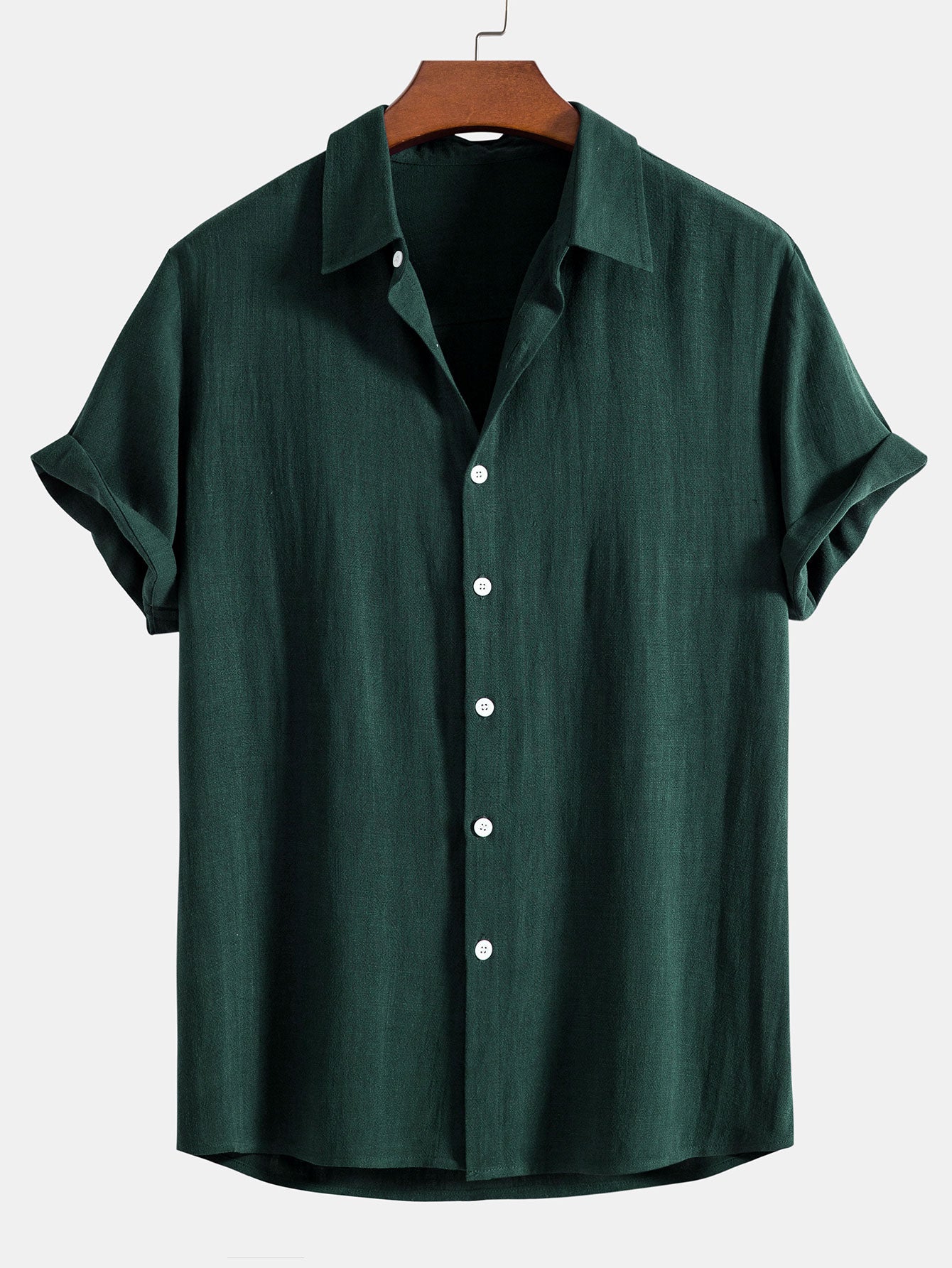 Vintage-Inspired Men's Short-Sleeve Linen Polo Shirt