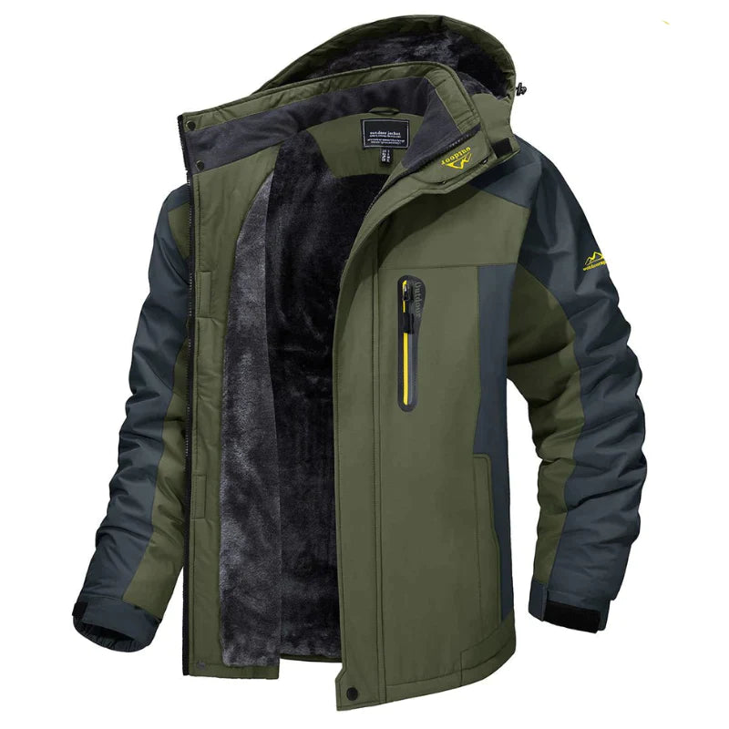 Herren-Winterjacke mit Fellfutter und Kapuze | Ideal für Outdoor-Aktivitäten
