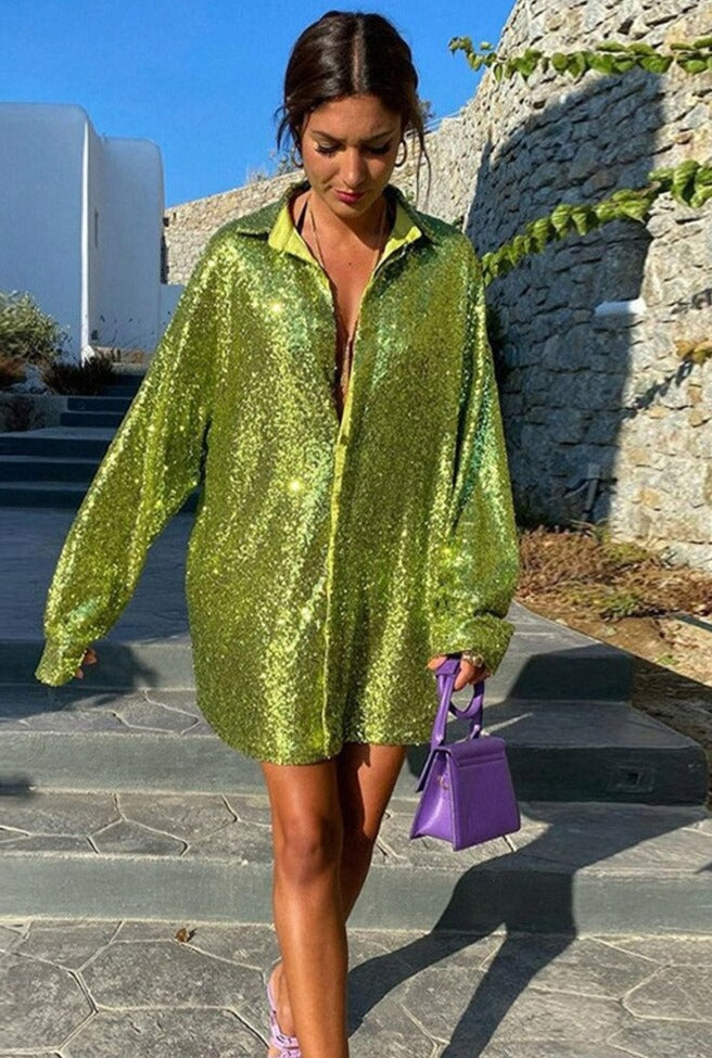 Glitzerbluse in Übergröße für Damen