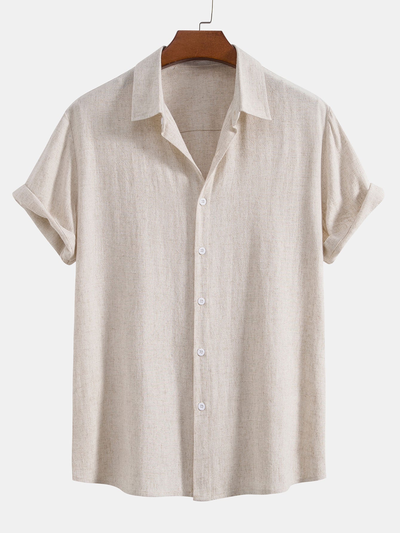 Vintage-Inspired Men's Short-Sleeve Linen Polo Shirt