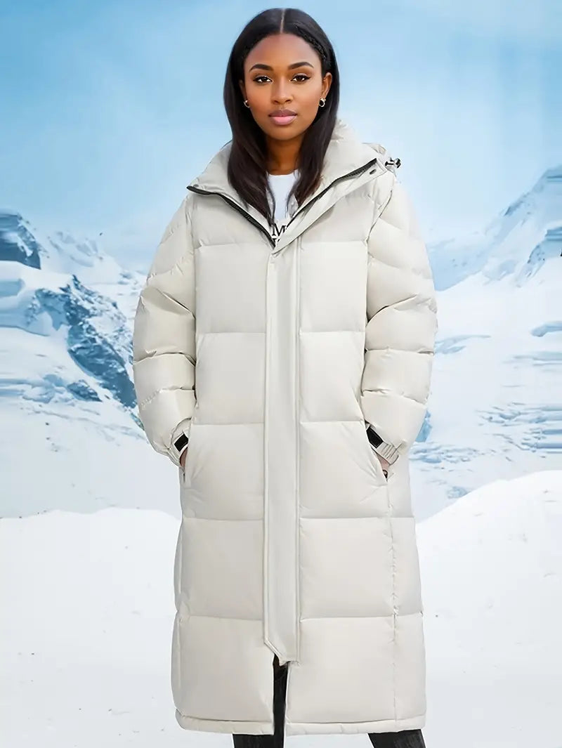 Moderner langer Winter-Daunenparka für Damen | Ideal für Outdoor-Aktivitäten