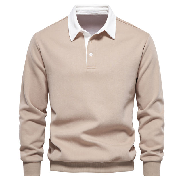 Herrenpullover mit kontrastierendem Kragen