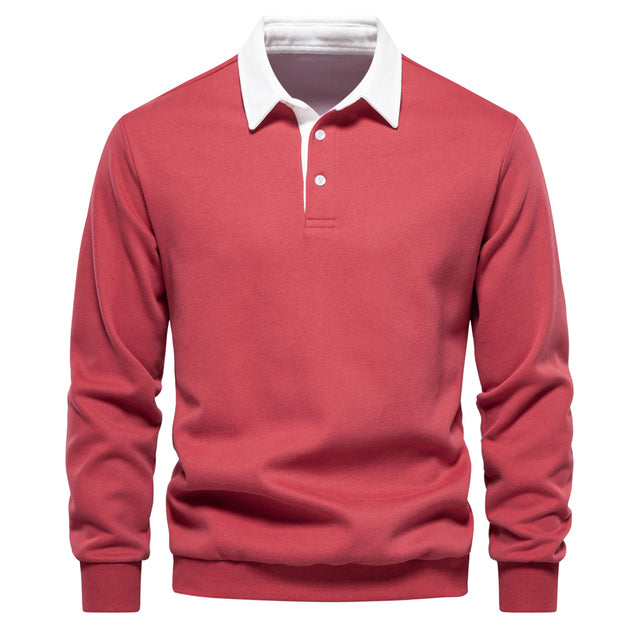 Herrenpullover mit kontrastierendem Kragen