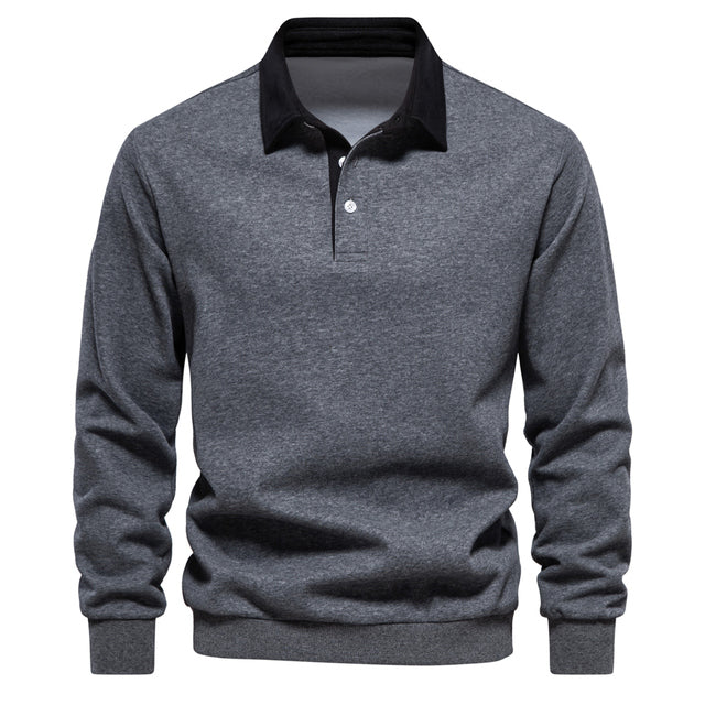 Herrenpullover mit kontrastierendem Kragen