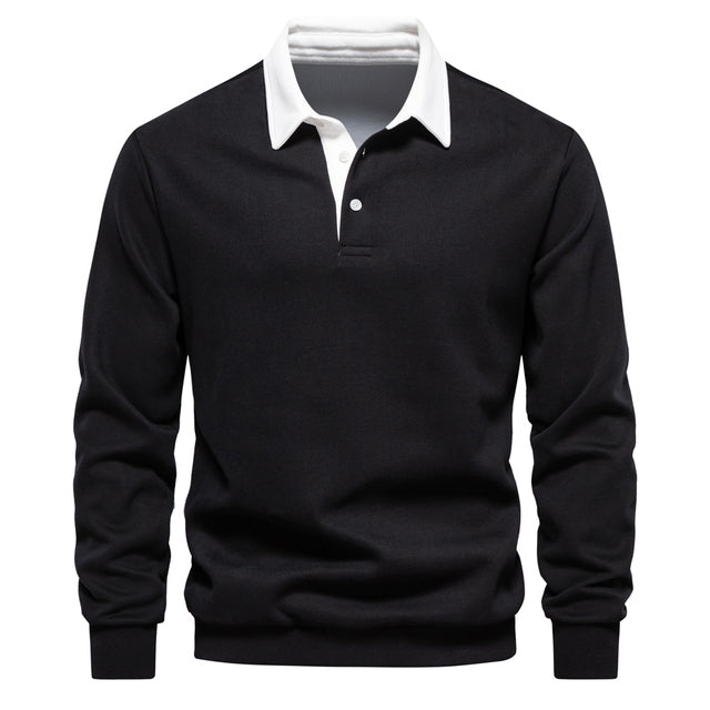Herrenpullover mit kontrastierendem Kragen
