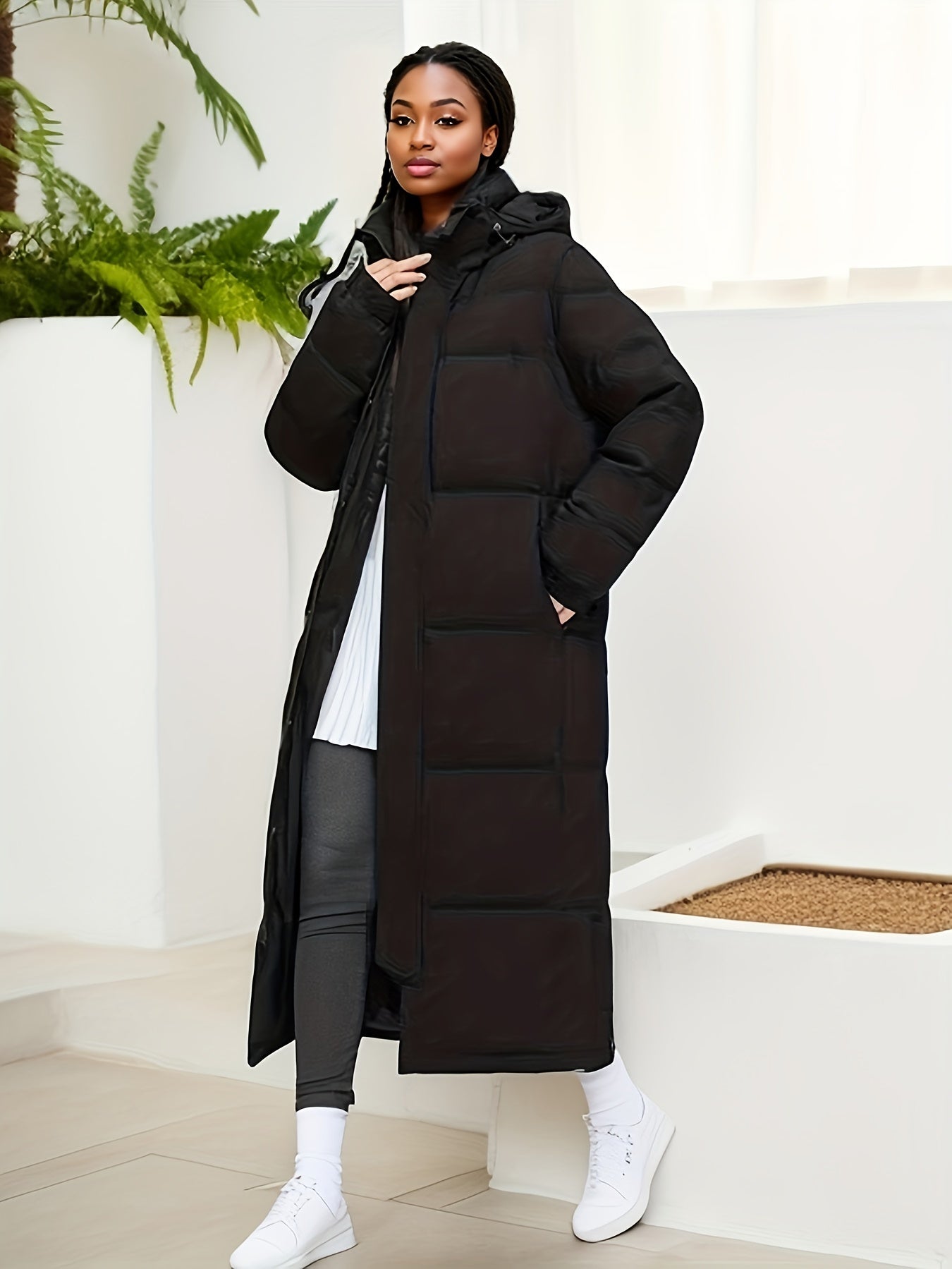 Moderner langer Winter-Daunenparka für Damen | Ideal für Outdoor-Aktivitäten