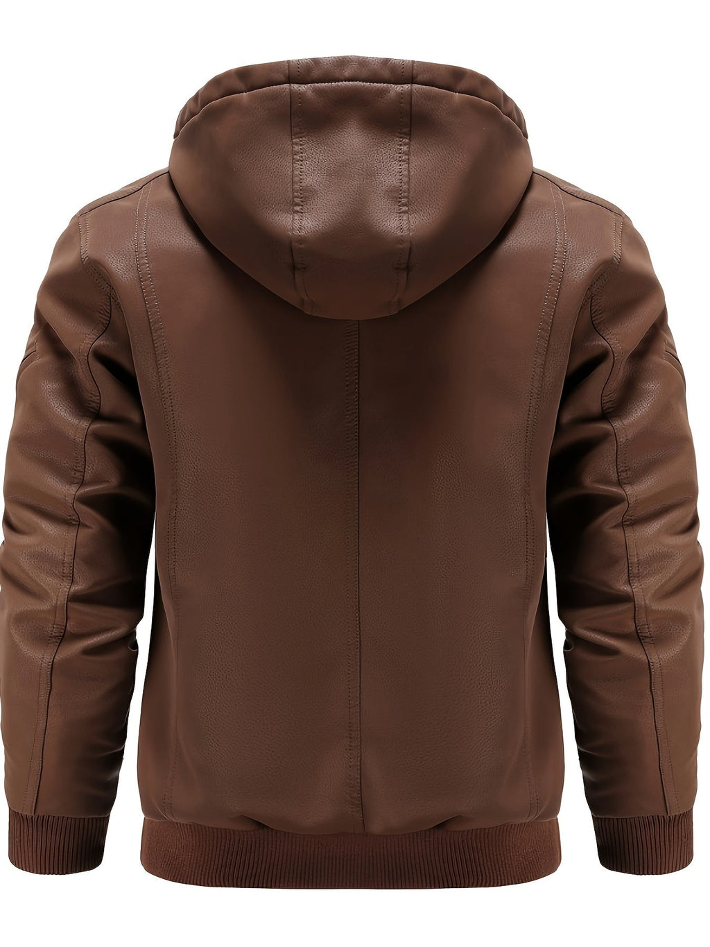 Nathanael - Wasserdichte und Winddichte Winterjacke aus PU-Leder mit Kapuze für Herren