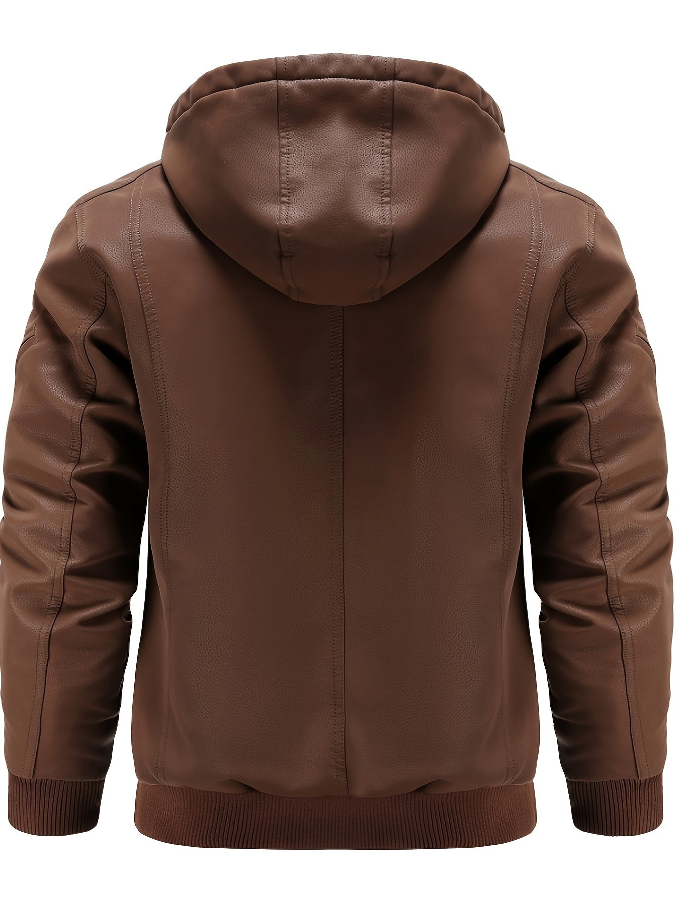 Nathanael - Wasserdichte und Winddichte Winterjacke aus PU-Leder mit Kapuze für Herren