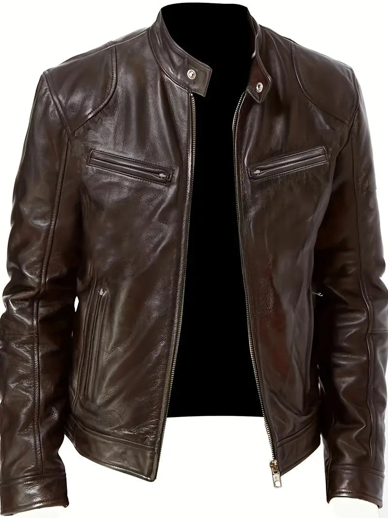 Stilvolle Herren-Lederjacke mit Taschen | Elegant und Alltagsgeeignet