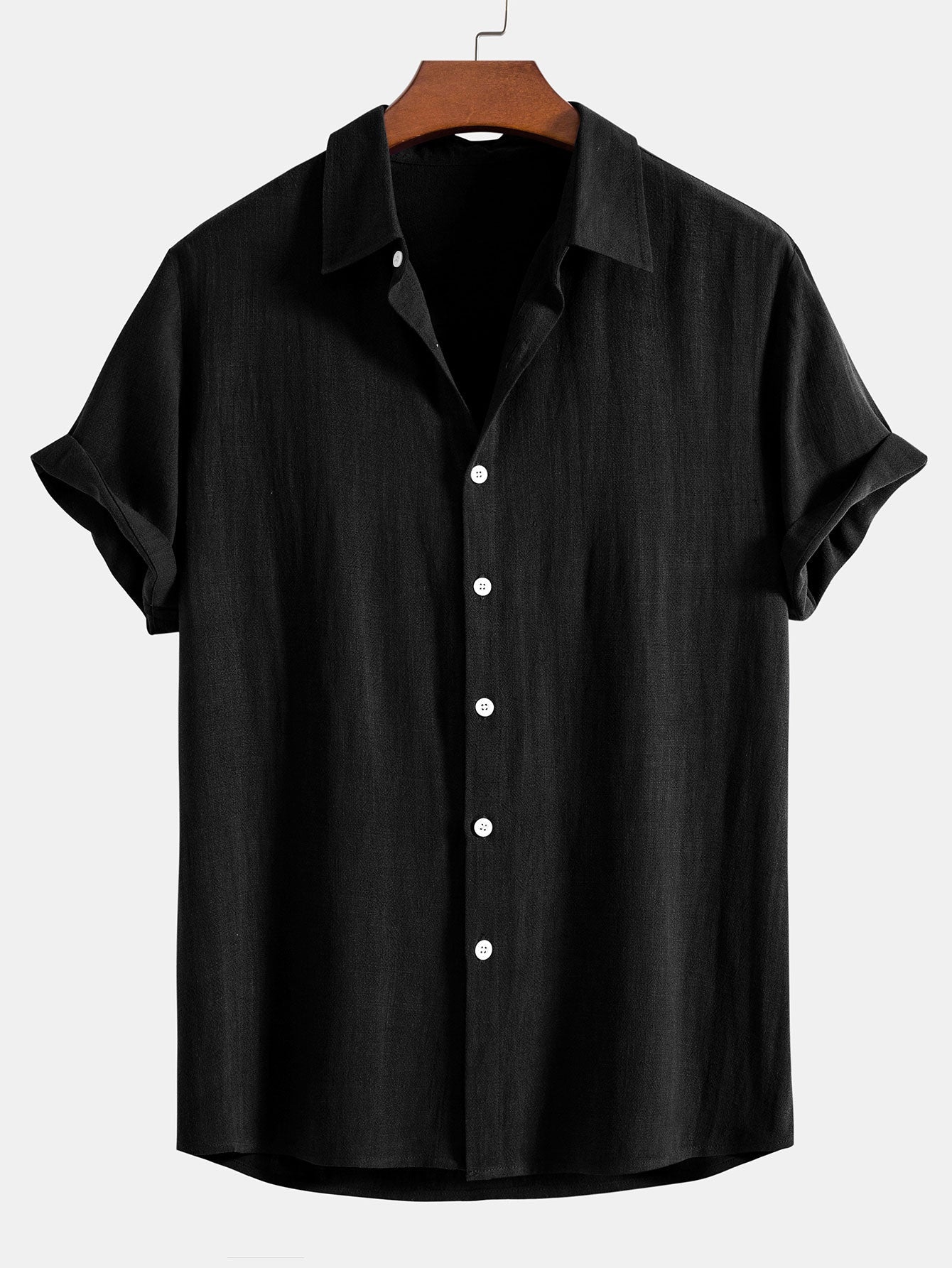 Vintage-Inspired Men's Short-Sleeve Linen Polo Shirt