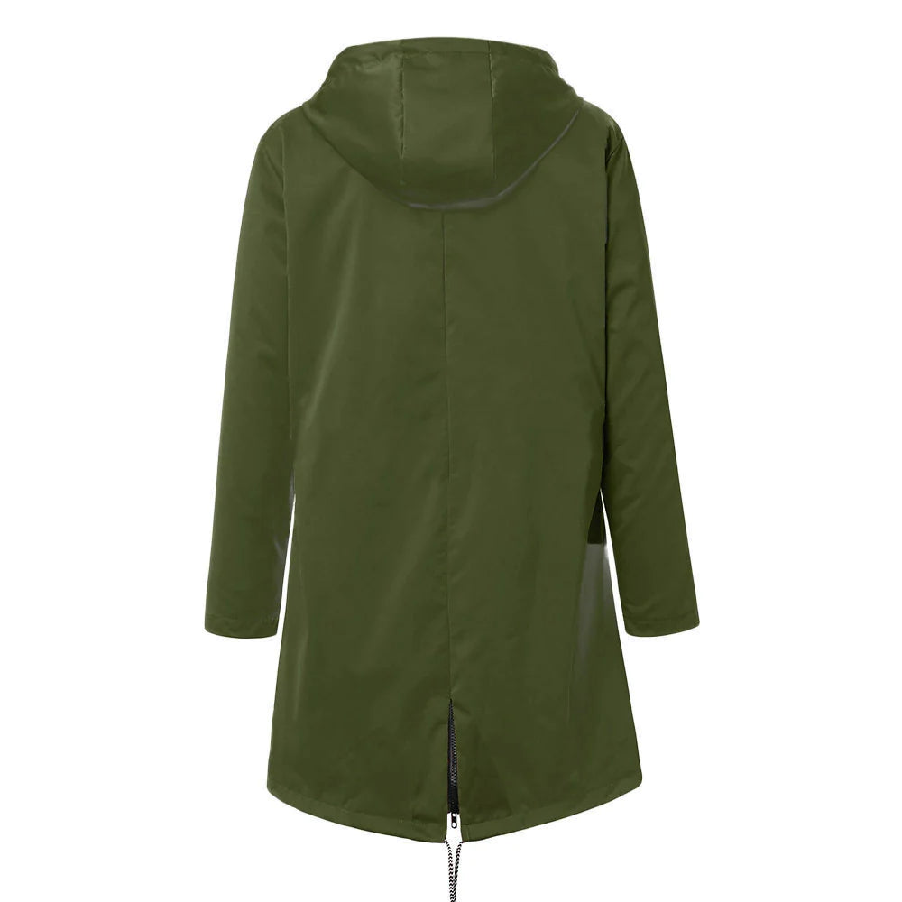 Klassische Damen-Regenjacke mit Wolle und Kapuze | Wasserdicht und ideal für Outdoor-Aktivitäten
