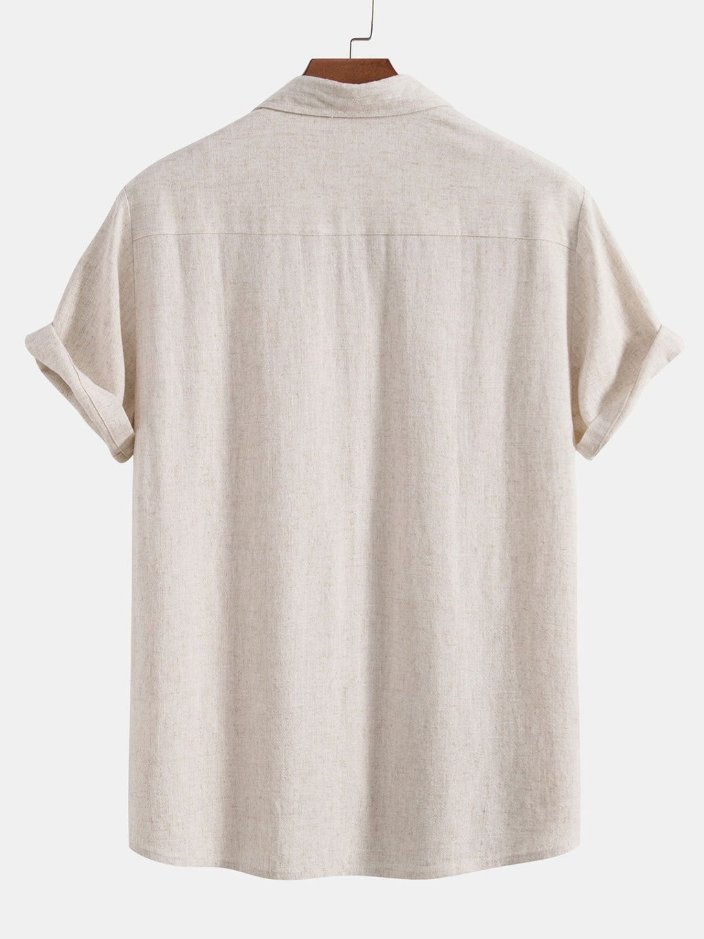 Vintage-Inspired Men's Short-Sleeve Linen Polo Shirt