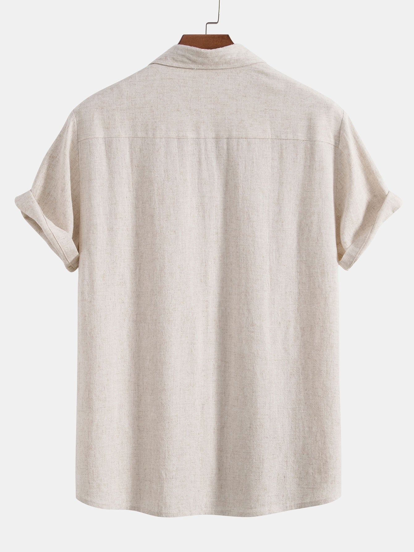Vintage-Inspired Men's Short-Sleeve Linen Polo Shirt
