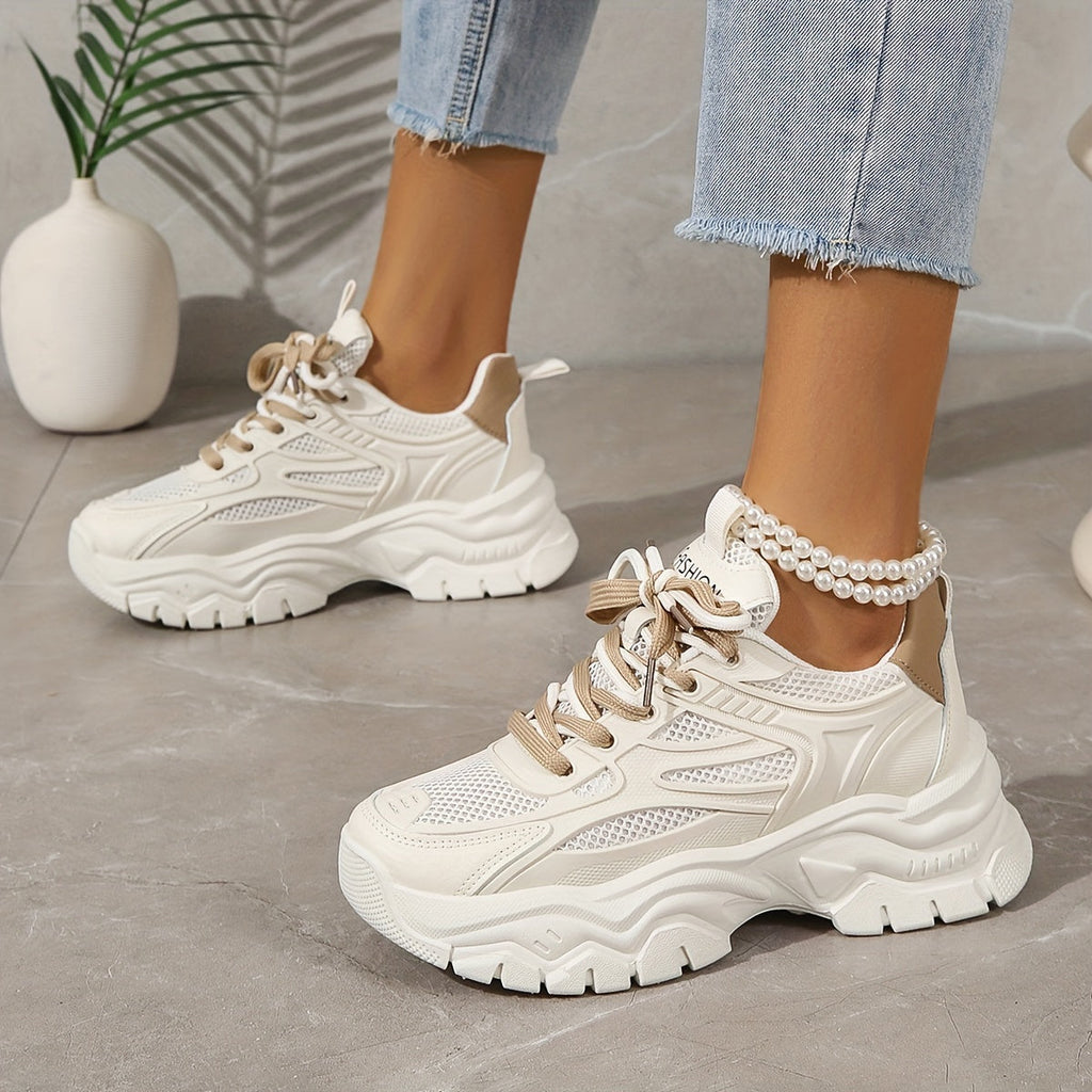 Modische Mesh-Chunky-Sneaker für Damen | Ideal für den täglichen Gebrauch