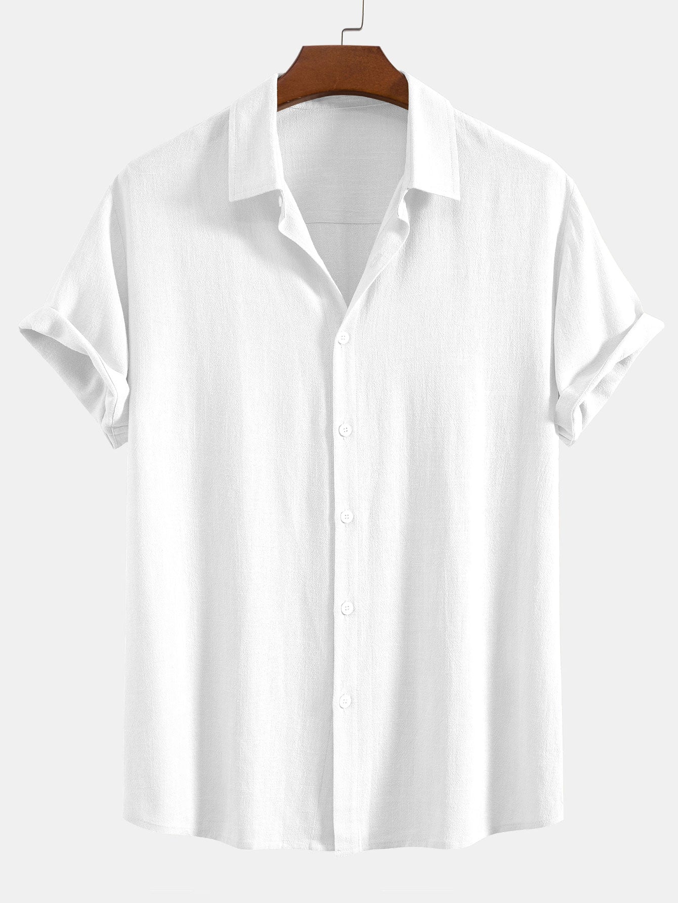 Vintage-Inspired Men's Short-Sleeve Linen Polo Shirt