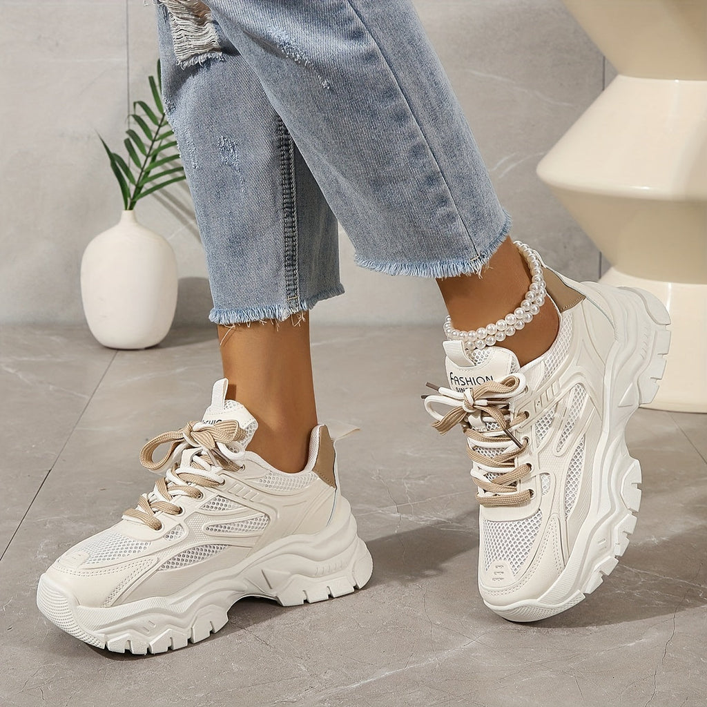Modische Mesh-Chunky-Sneaker für Damen | Ideal für den täglichen Gebrauch