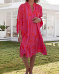 Bryanna - Stilvolles, lockeres Sommerkleid mit V-Ausschnitt