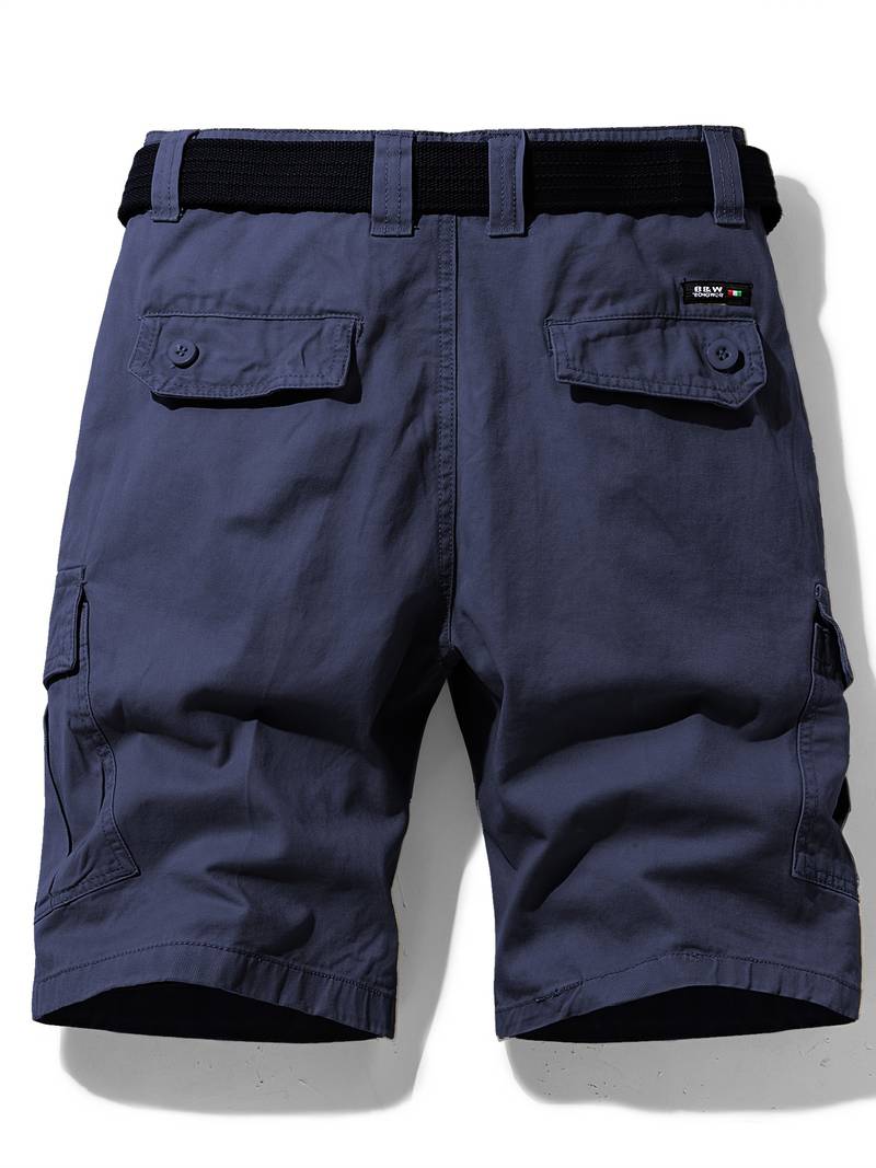 Herren Cargo-Shorts mit Gürtel – Funktionale Sommer- und Outdoor-Hose mit Seitentaschen und Reißverschluss