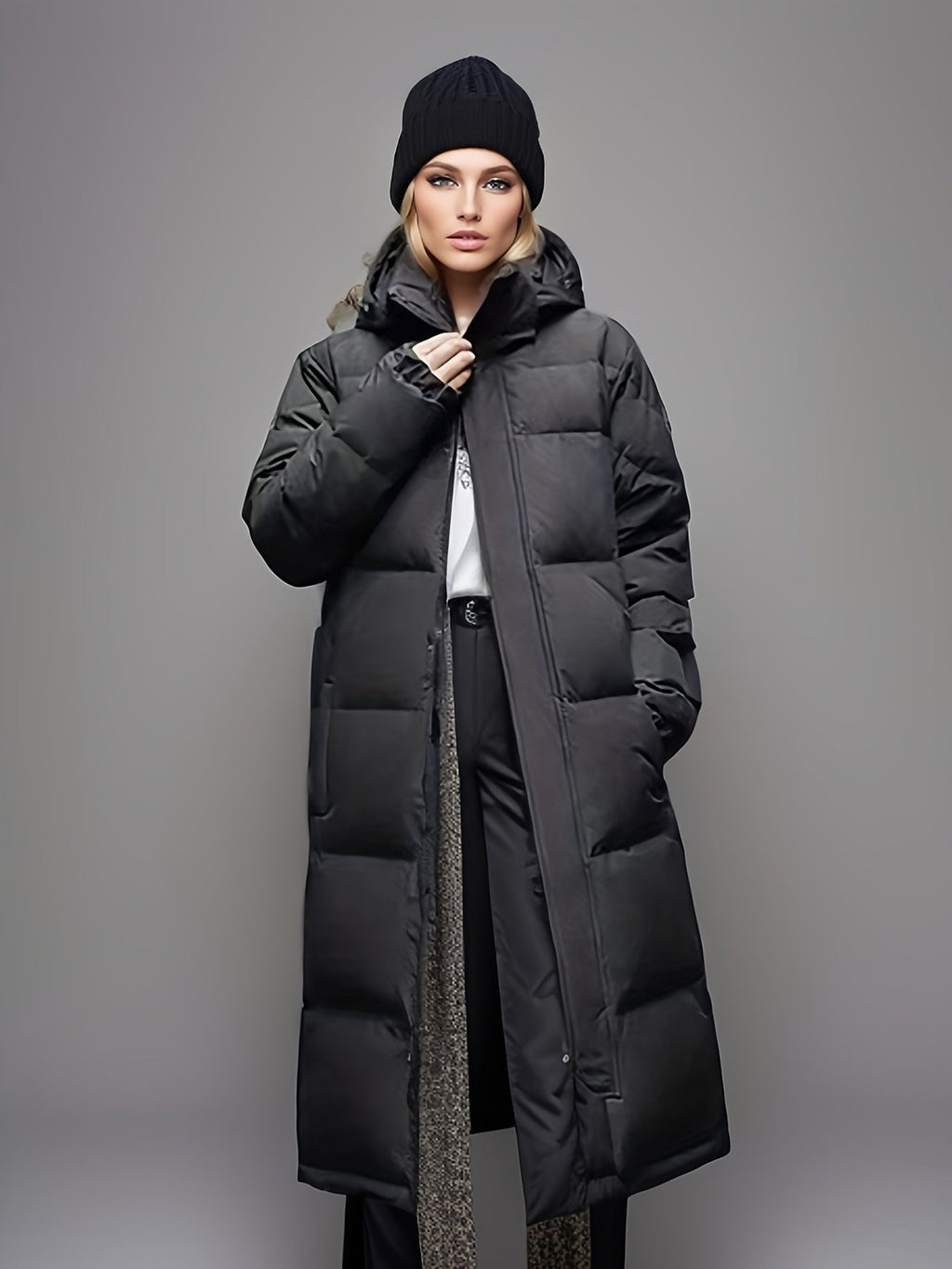 Moderner langer Winter-Daunenparka für Damen | Ideal für Outdoor-Aktivitäten