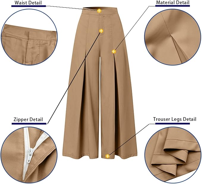 CASSANDRA - Weitbeinige Hose mit Knöpfen