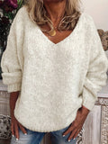 Großer Pullover mit V-Ausschnitt