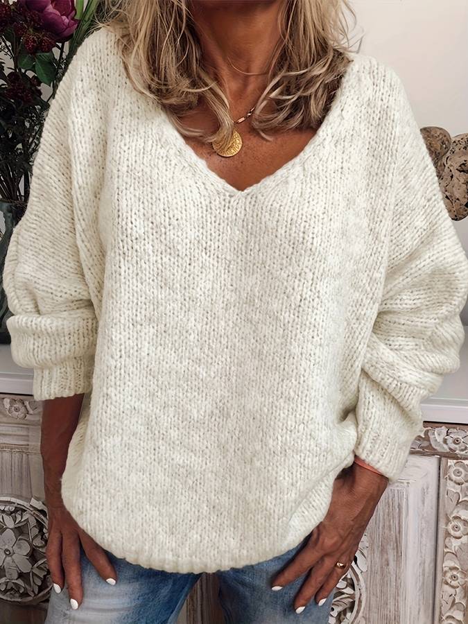 Großer Pullover mit V-Ausschnitt