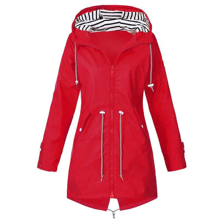 Klassische, stilvolle wasserdichte Damen-Regenjacke mit Kapuze | Perfekt für Outdoor-Aktivitäten im klassischen Design