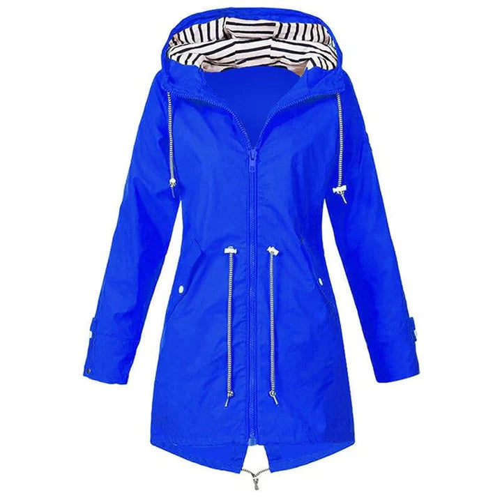 Klassische, stilvolle wasserdichte Damen-Regenjacke mit Kapuze | Perfekt für Outdoor-Aktivitäten im klassischen Design
