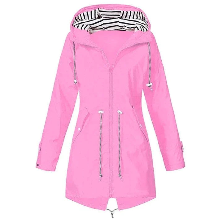 Klassische, stilvolle wasserdichte Damen-Regenjacke mit Kapuze | Perfekt für Outdoor-Aktivitäten im klassischen Design