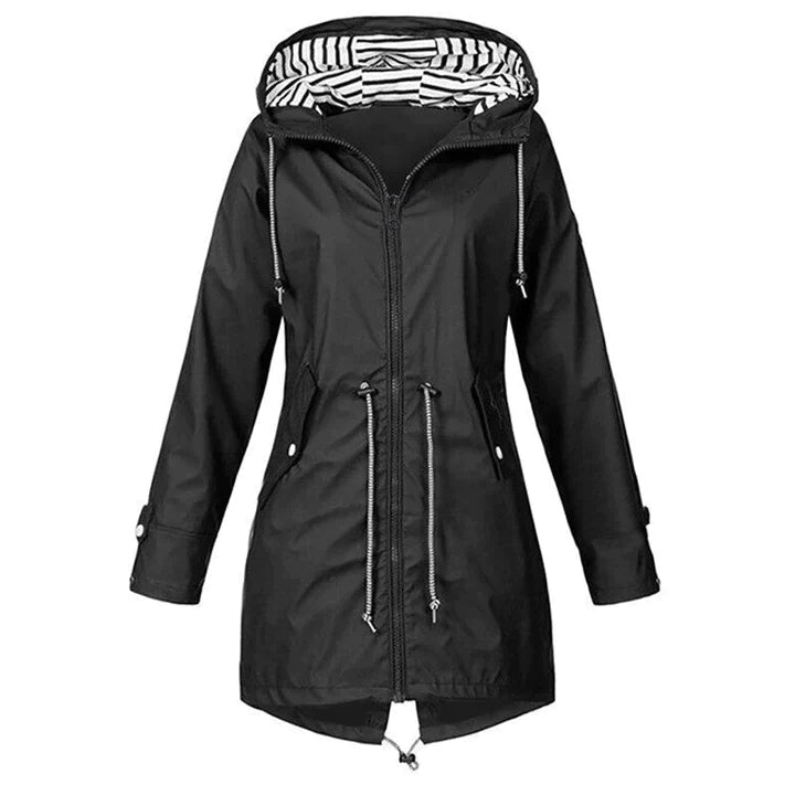 Klassische, stilvolle wasserdichte Damen-Regenjacke mit Kapuze | Perfekt für Outdoor-Aktivitäten im klassischen Design