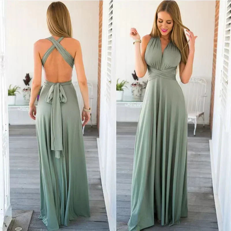 Slitherio - Elegantes Langes Leinenkleid - Bequem für Besondere Anlässe für Damen