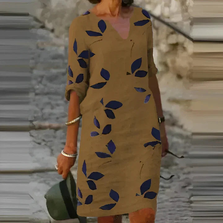 Mavis – Atemberaubendes Damen-Sommerkleid mit Blätterprint