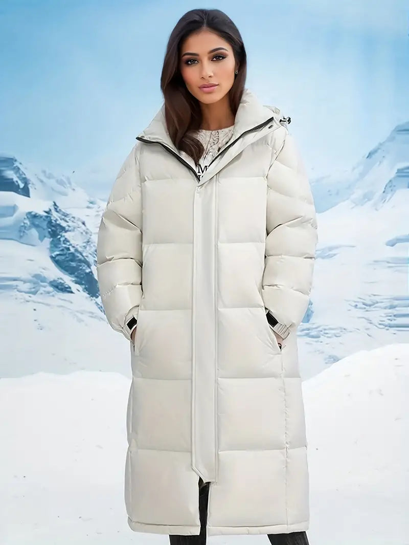 Moderner langer Winter-Daunenparka für Damen | Ideal für Outdoor-Aktivitäten