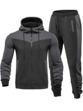 Moderner Herren-Trainingsanzug mit Kragenjacke und Hose in Einfarbigem Design | Ideal für entspannte Tage