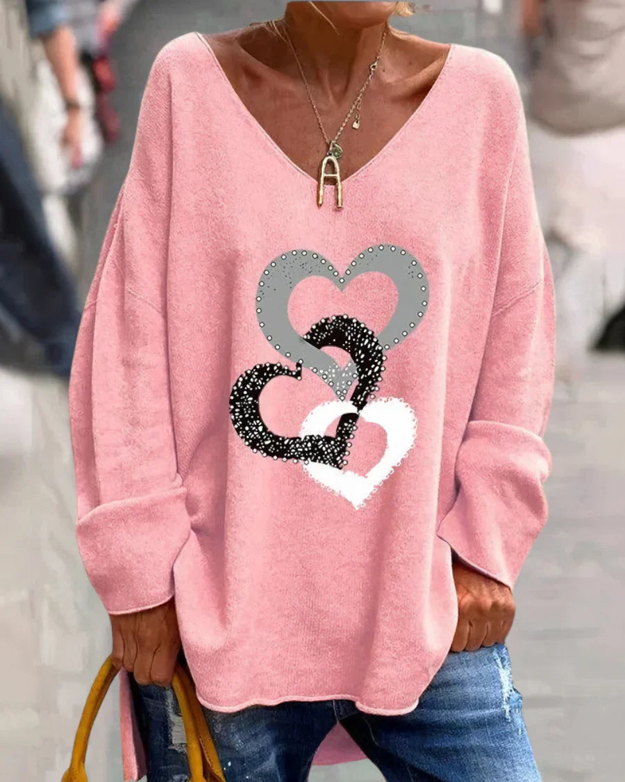Flosa - Bequemer Damen-Grafikpullover