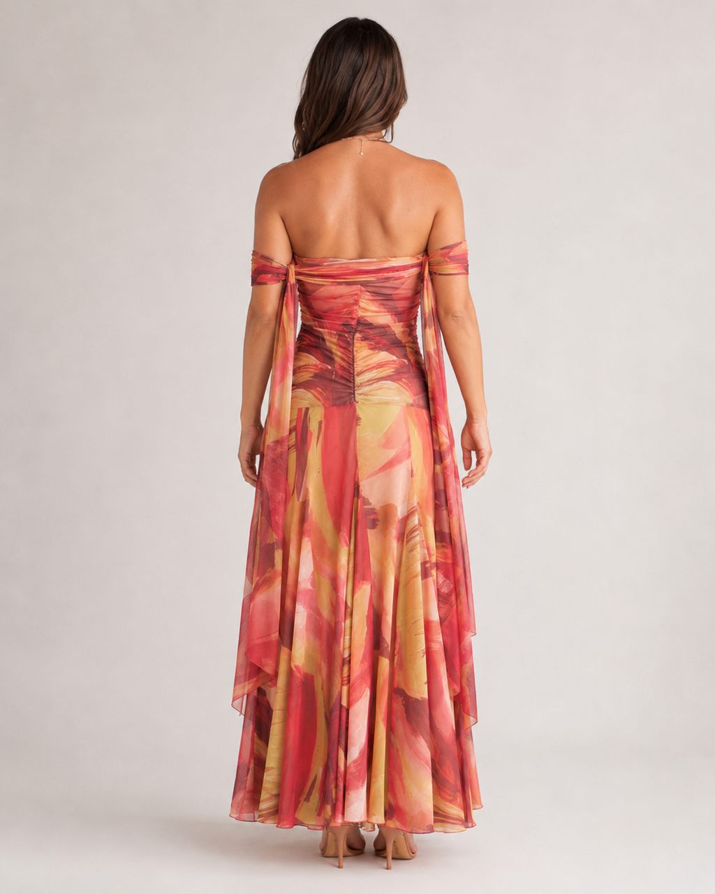 Babi Damen Maxikleid | Enganliegend, Gestrickt, Orange - Sommer Kleider Lang 2