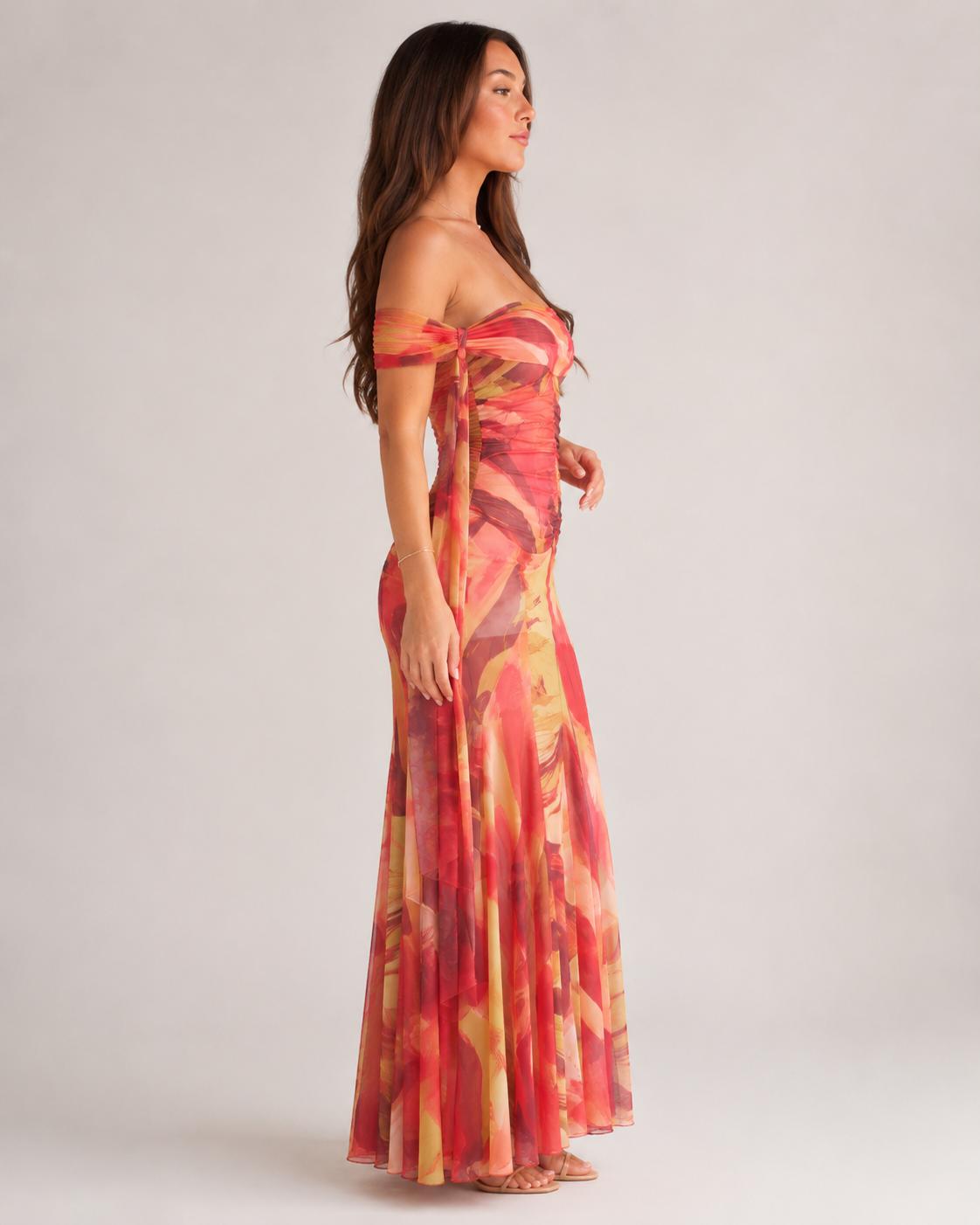 Babi Damen Maxikleid | Enganliegend, Gestrickt, Orange - Sommer Kleider Lang 3