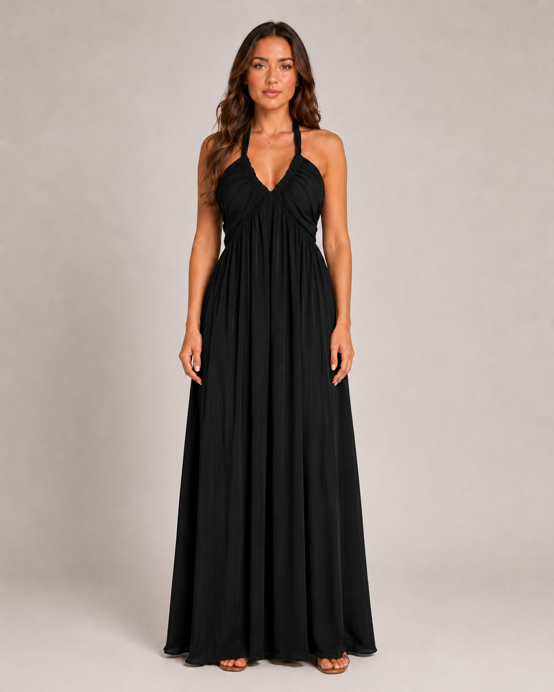 Baukje Damen Maxikleid | Ärmellos, Offener Rücken, A-Linie, Sommer Kleid Lang 1
