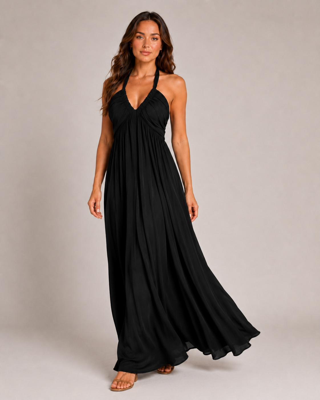 Baukje Damen Maxikleid | Ärmellos, Offener Rücken, A-Linie, Sommer Kleid Lang 6