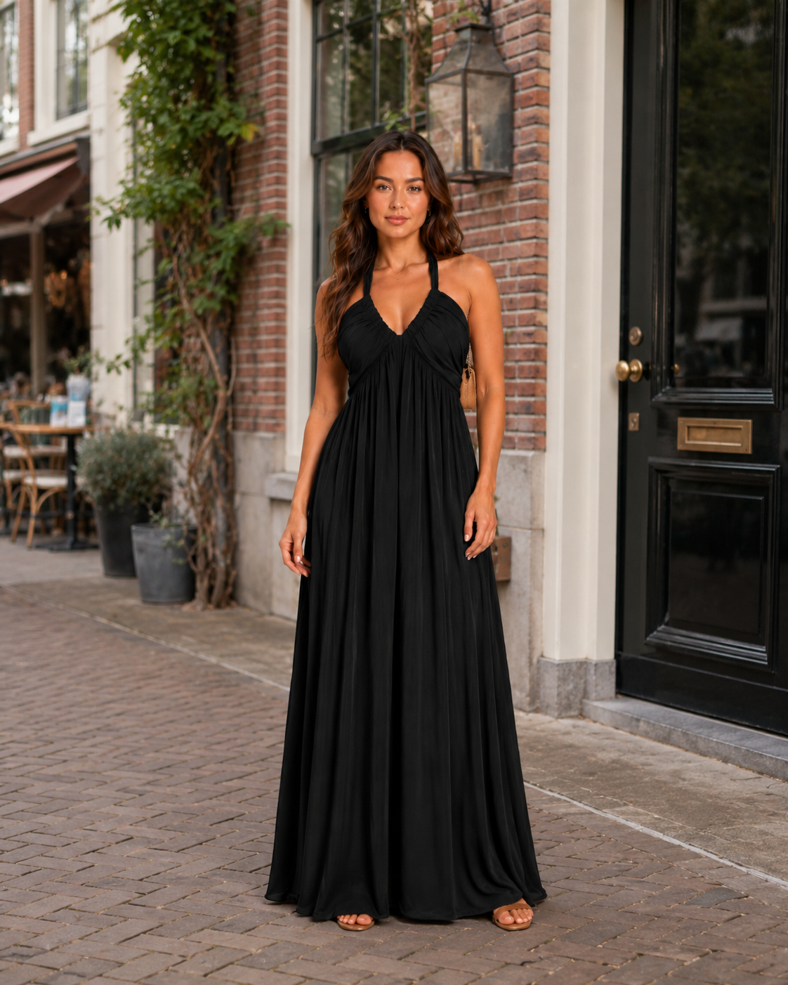 Baukje Damen Maxikleid | Ärmellos, Offener Rücken, A-Linie, Sommer Kleid Lang 7