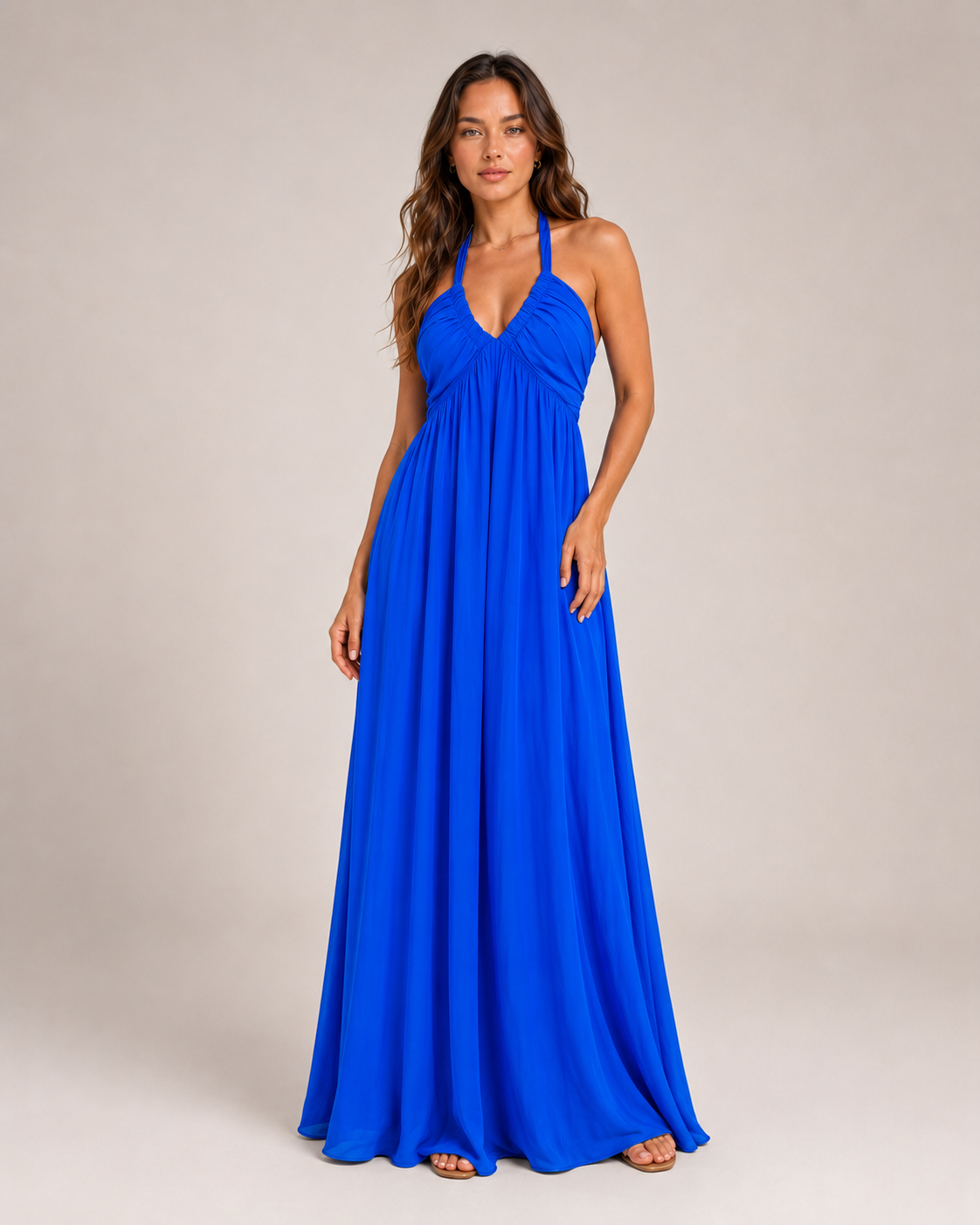 Baukje Damen Maxikleid | Ärmellos, Offener Rücken, A-Linie, Sommer Kleid Lang 8
