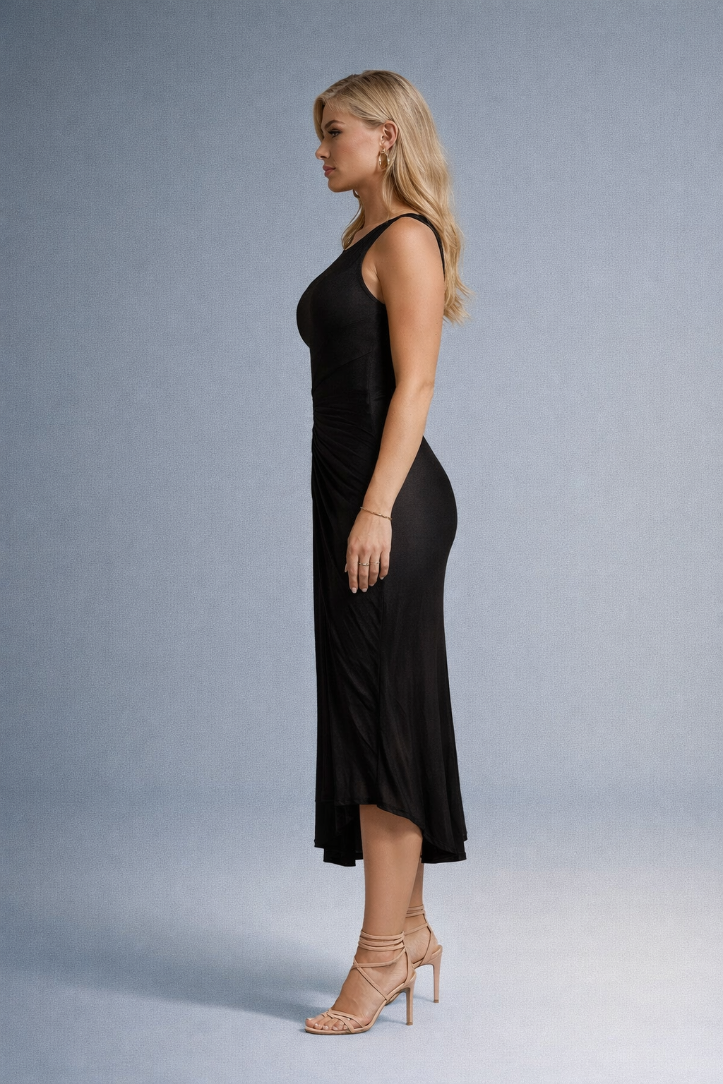 Beatrix Damen Maxikleid | One-Shoulder, Falten, Satin-Optik 1