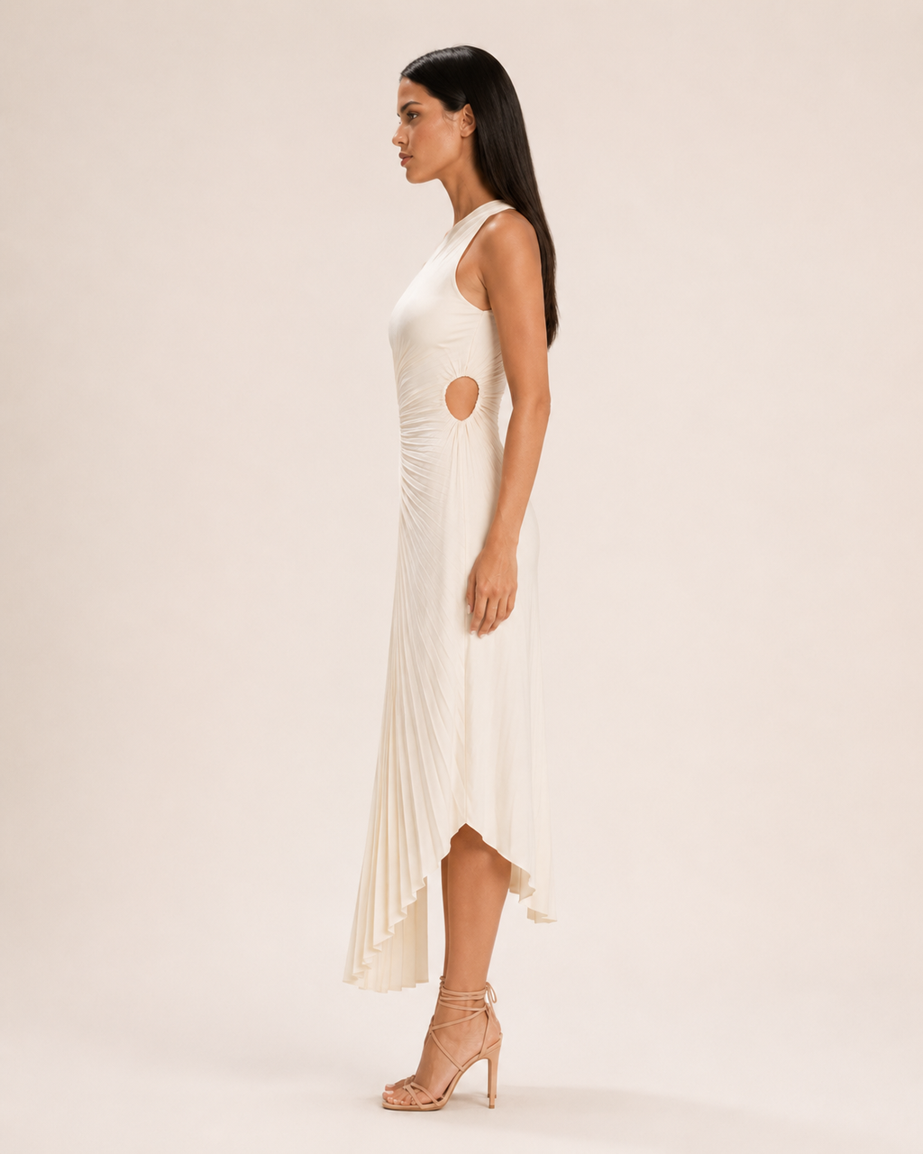 Beatrix Damen Maxikleid | One-Shoulder, Falten, Satin-Optik 5